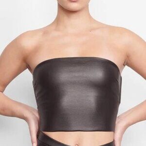SKIMS Faux Leather Bandeau Tube Top